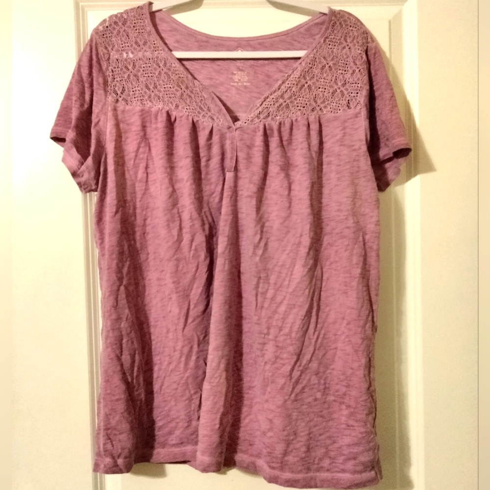 1X casual lavender shirt